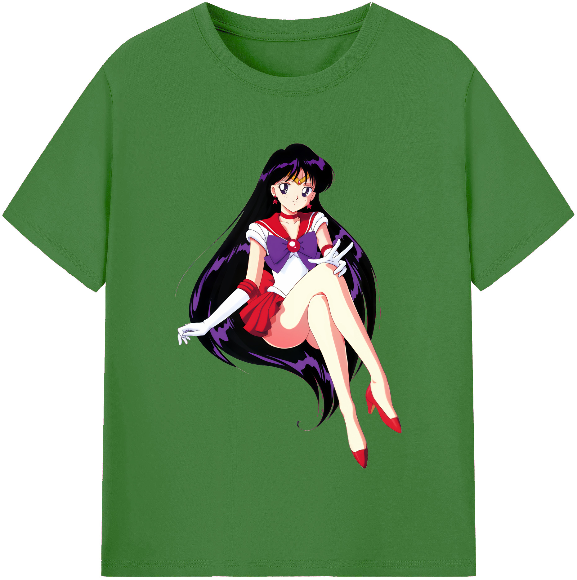 （画像用） 美少女戦士セーラームーン 火野レイ ひの レイ Sailor Moon Hino Rei （セーラーマーズ,Sailor Mars） レディースカジュアルプリントTシャツ（綿100％）